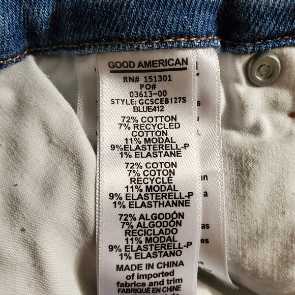 Good American Good Curve Exposed Button Ankle Crop Jeans Size 18 - Picture 7 of 13